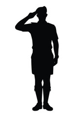 Boy scout silhouette vector on white background