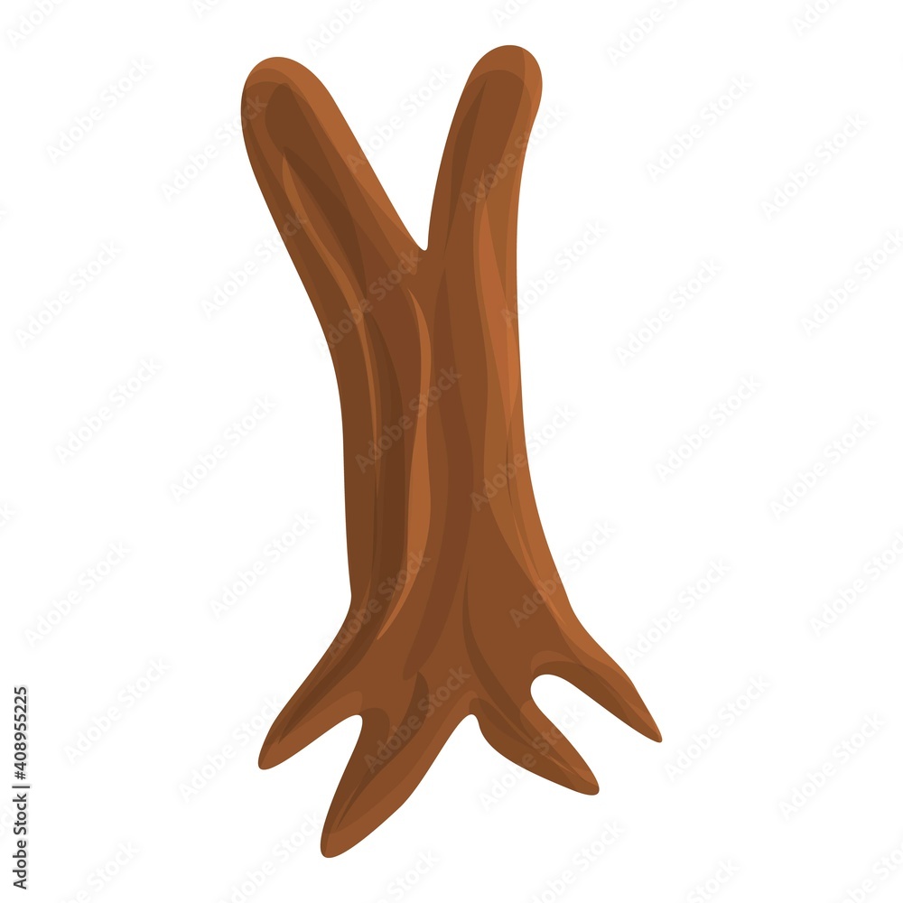 Poster old tree trunk icon. cartoon of old tree trunk vector icon for web design isolated on white backgrou