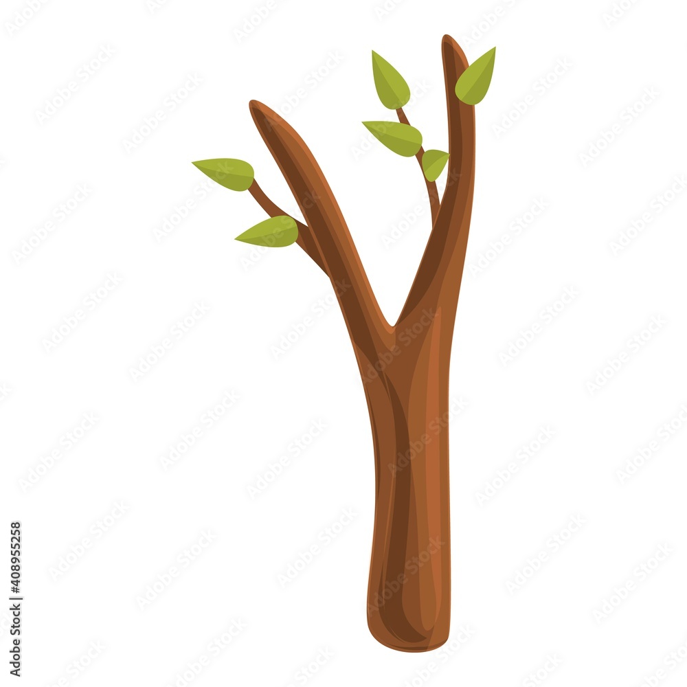 Poster thin tree trunk icon. cartoon of thin tree trunk vector icon for web design isolated on white backgr