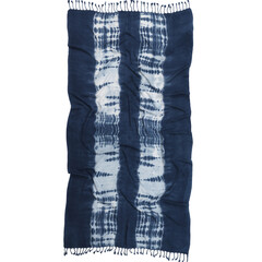Tie dye Turkish towel shibori pattern on fouta fabric. Watercolor painted beach towel isolated on white background.
