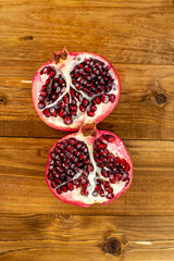 pomegranate on wood