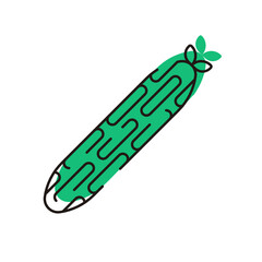 Vegetable Icon. Cucumber Line Icon. 