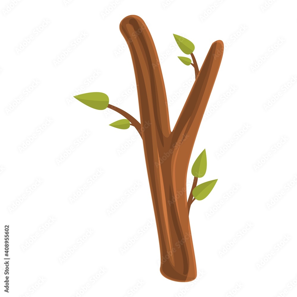 Poster eco tree trunk branch icon. cartoon of eco tree trunk branch vector icon for web design isolated on 