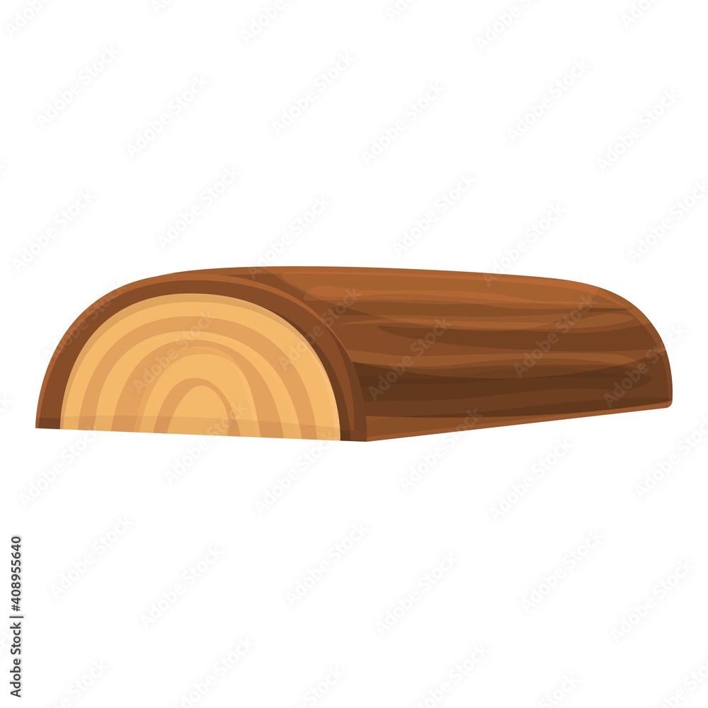 Poster half tree trunk icon. cartoon of half tree trunk vector icon for web design isolated on white backgr