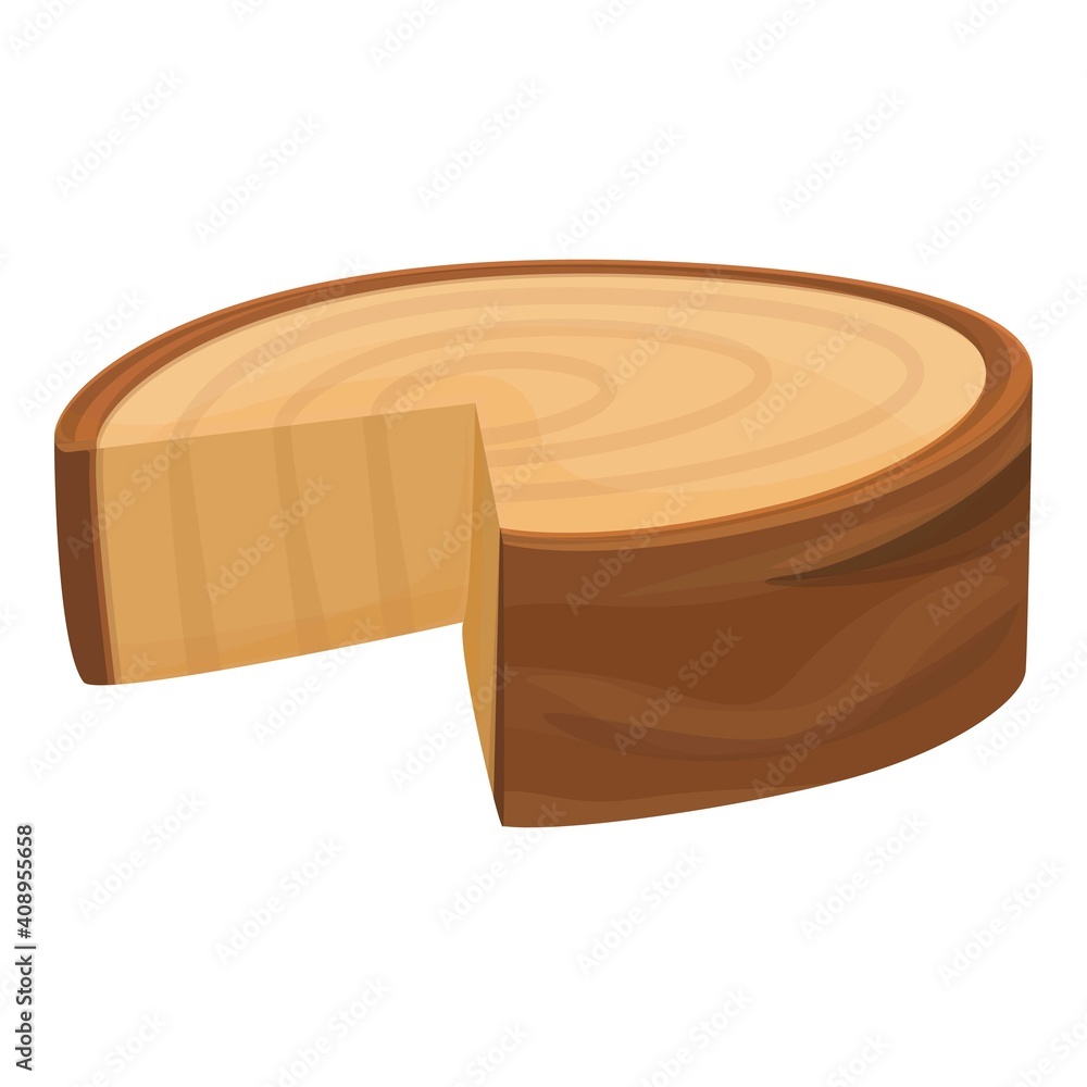 Poster cutted half tree trunk icon. cartoon of cutted half tree trunk vector icon for web design isolated o