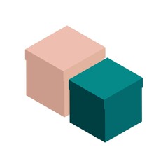 Two isometric gift boxes. Parcel boxes vector illustration