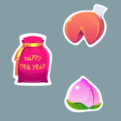 cute funny cartoon stickers illustration on background