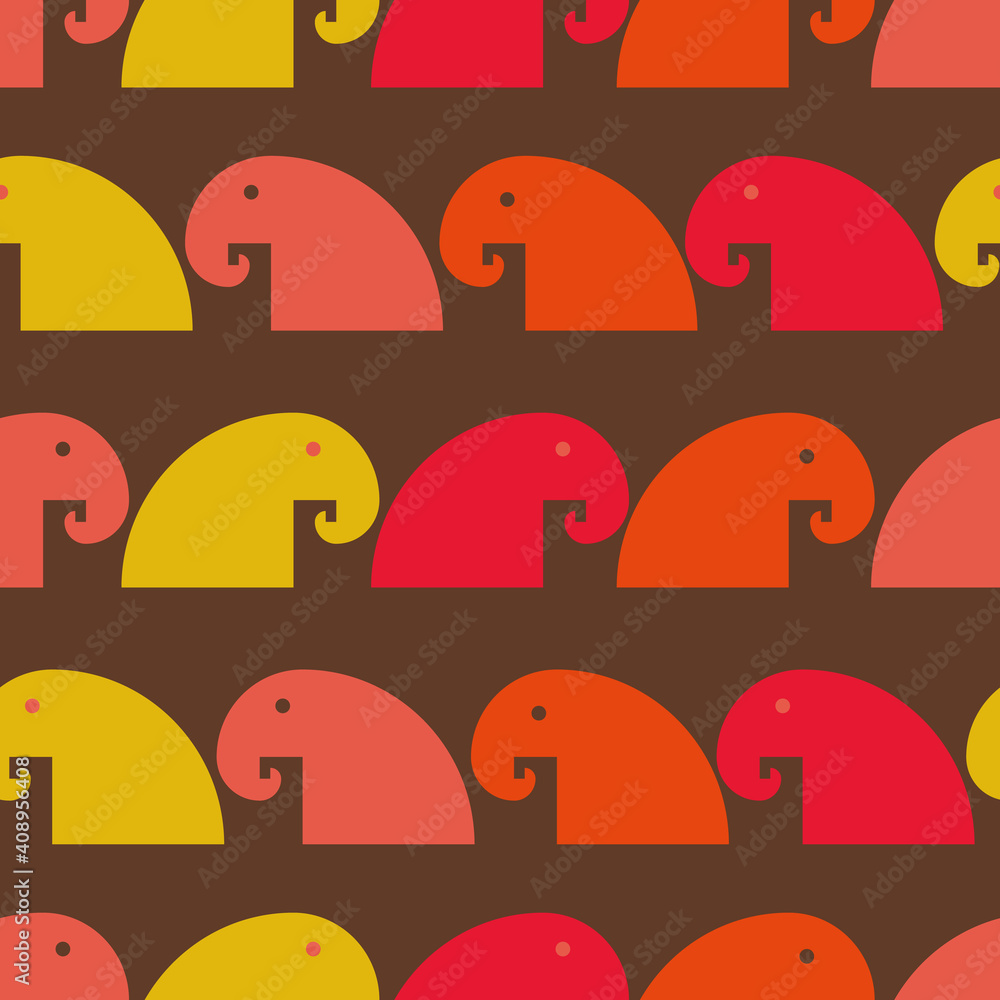 Poster warm retro colors seamless vector repeat pattern print background