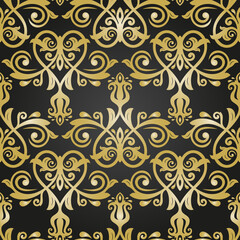 Classic seamless pattern. Damask orient ornament. Classic vintage background. Orient golden ornament for fabric, wallpaper and packaging