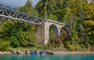  Landscape  of  lake Brienz. Interlaken, Switzerland.