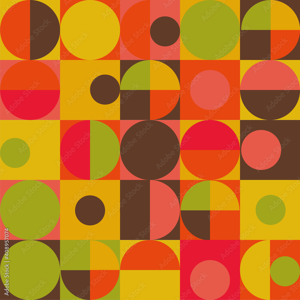 Poster warm retro colors seamless vector repeat pattern print background