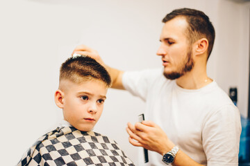 barber cutting hair