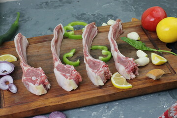 Kebabs - grilled meat skewers, shish kebab with vegetables