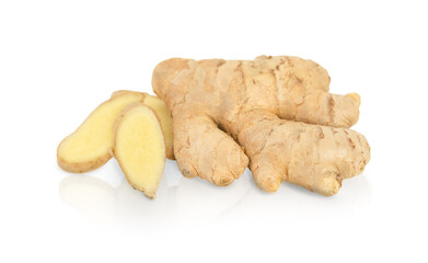 Fresh ginger isolated on white background