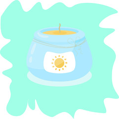 beautiful vector colored candle for spa, meditation and relaxation