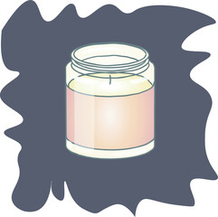 beautiful vector colored candle for spa, meditation and relaxation