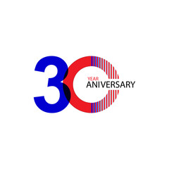 30 Year Anniversary Vector Template Design Illustration