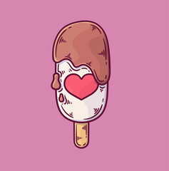 beautiful cute color cartoon valentine's day illustration