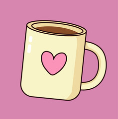 beautiful cute color cartoon valentine's day illustration