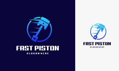 Fast Piston Logo designs concept vector illustration, Automotive logo symbol