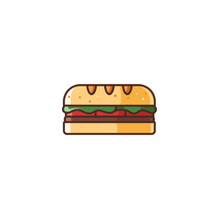 Illustration of Sub Sandwich Filled Color Icon - Fast Food Icon Set Vector Illustration Design.