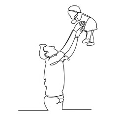 dad throws up the child