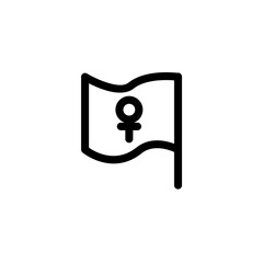 Female flag icon with Venus symbol. Icon design for international women's day celebrations