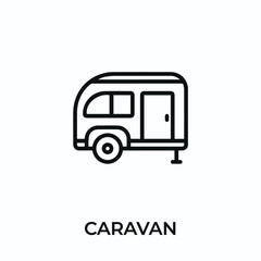 caravan icon vector. mobile home sign symbol for modern design. Vector illustration	