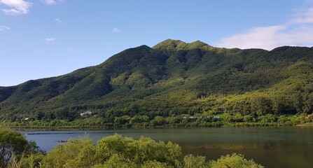 lake and mountains