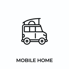 motorhome icon vector. mobile home sign symbol for modern design. Vector illustration	