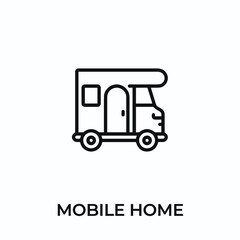 motorhome icon vector. mobile home sign symbol for modern design. Vector illustration	