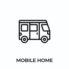 motorhome icon vector. mobile home sign symbol for modern design. Vector illustration	