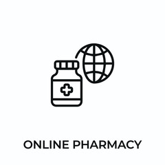 online pharmacy icon vector. online medical sign symbol for modern design. Vector illustration	