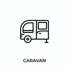 caravan icon vector. mobile home sign symbol for modern design. Vector illustration	