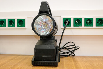 black hand lamp of the fire department