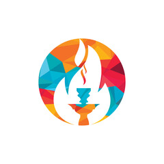 Hookah fire vector logo design. Arabian bar or house, shop vector design template.