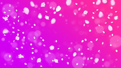 春のイメージ、桜の花と桜吹雪のバックグラウンド