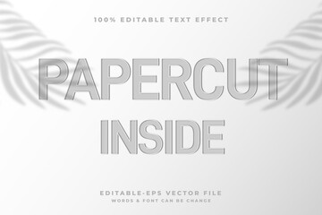 Paper cut out style editable text effect Premium Vector