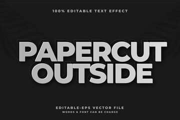Paper cut out style editable text effect Premium Vector