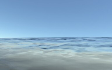 Fototapeta na wymiar blue sky and sea - 3D illustration rendering