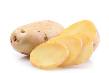 Potatoes on a white background