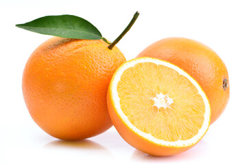 Orange fruit on white background