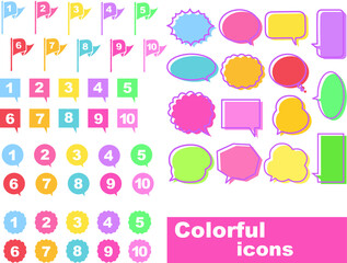 カラフルなアイコンのイラスト