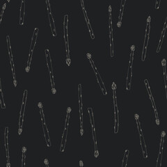 Seamless embroidery style texture of embroidery. Hand drawn sketch painting on deep color background.
