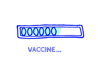 Website Sketch Bar with Adjustable Fill Part. Infographic Element with 90% Complete Indicator. Remedy Invention Illustration. Coming Soon Vector Hand Drawn Loader. Vaccine Progress Bar Status. 