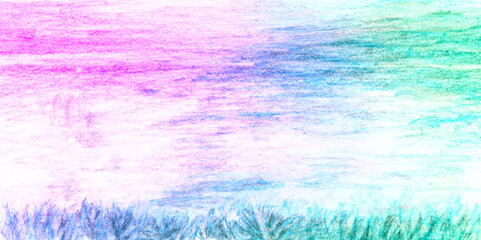 Fototapeta na wymiar winter grass drawing design. cold colors for season background