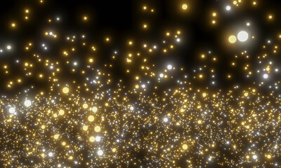 Fototapeta na wymiar Abstract shiny golden particles