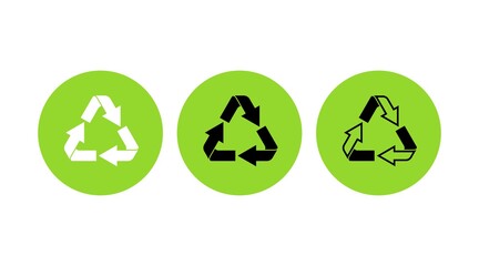 vector recycle symbol set. isolated icon eco, waste. flat logo,sign.