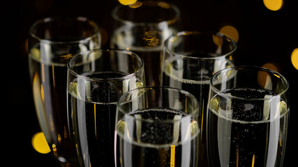 champagne. champagne glasses top view. Party, Success, holiday celebrating