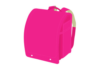 ピンクのランドセルのイラスト
